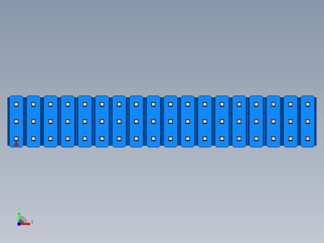 彩色公头100mil（2.54mm）系列-DS1021_blue_3x18p_100mil_Type5_rev1.0前视图