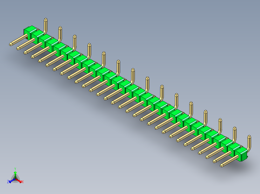 彩色公排针 100mil 2.54mm 系列-DS1022_green_30p_100mil_Type_SMT_R2_rev1.0