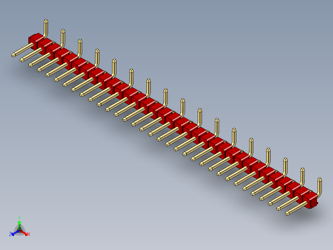 彩色公排针 100mil 2.54mm 系列-DS1022_red_33p_100mil_Type_SMT_R1_rev1.0