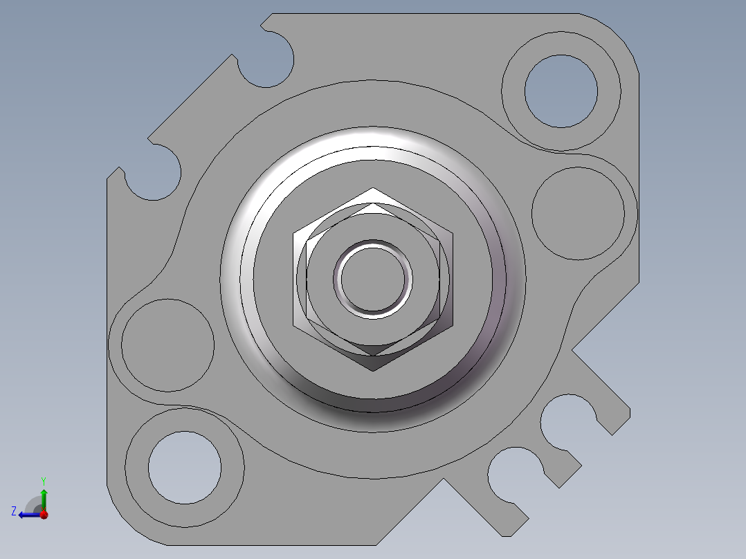 气缸CDQ2B25-25DZ-XC8右视图