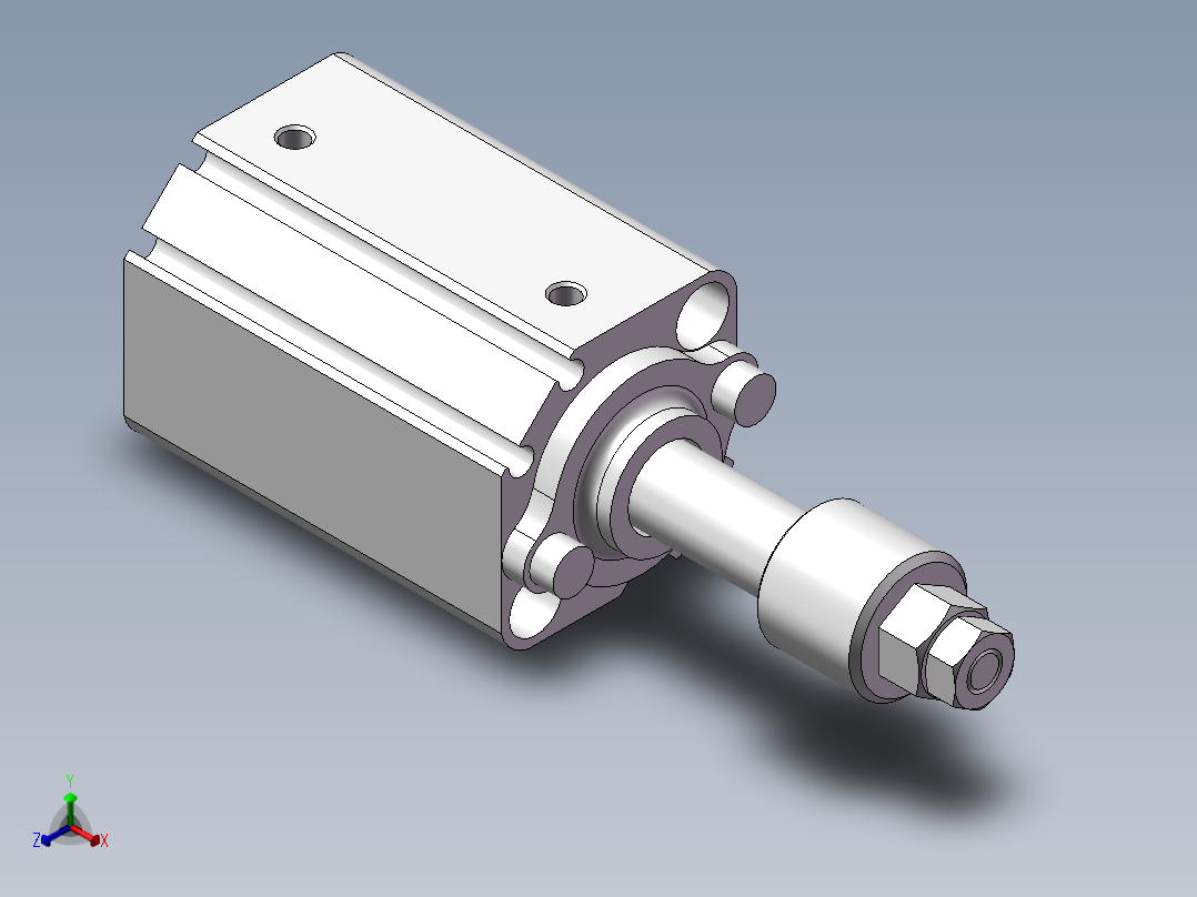 气缸CDQ2B25-25DZ-XC8正等轴测图