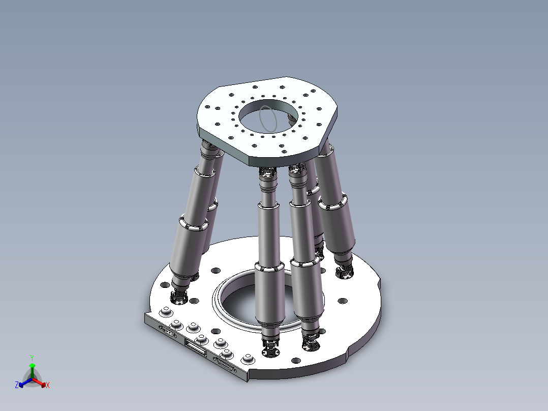 Stewart并联机器人正等轴测图