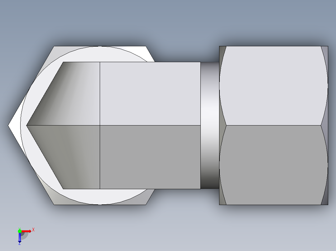 卡套式工业通用硬管接头EO_Swivel_nut_elbow_EW16ZS71俯视图
