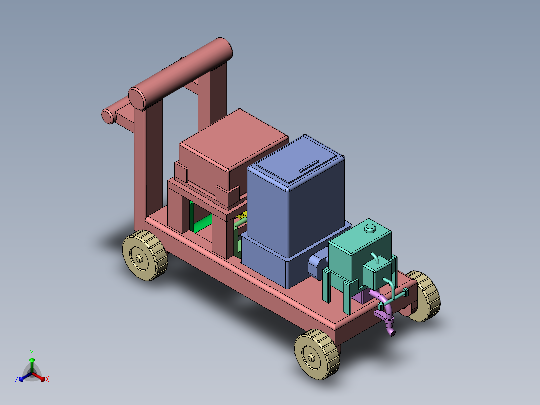 沥青道路维修装置正等轴测图