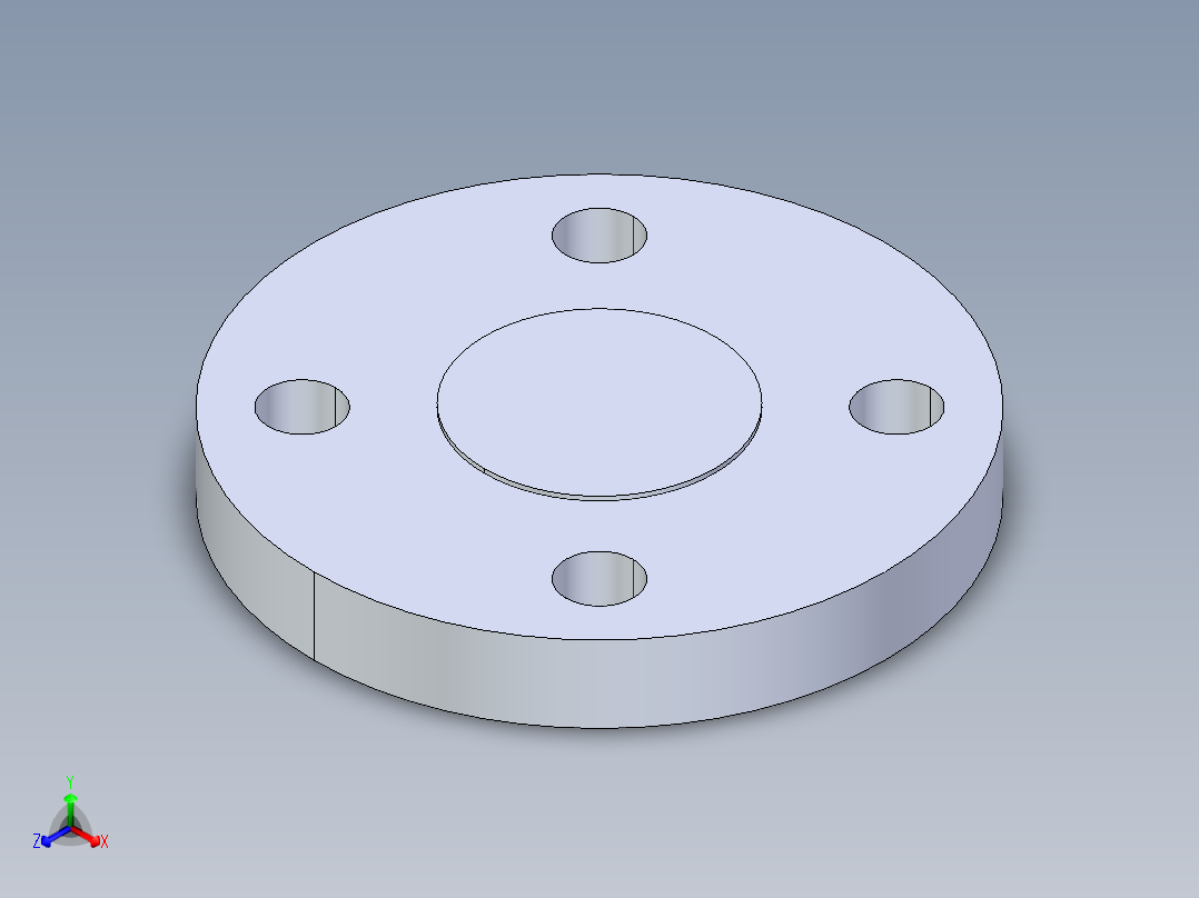 聚氯乙烯配件25-Sch80_Blind Flange_853-010_1in正等轴测图