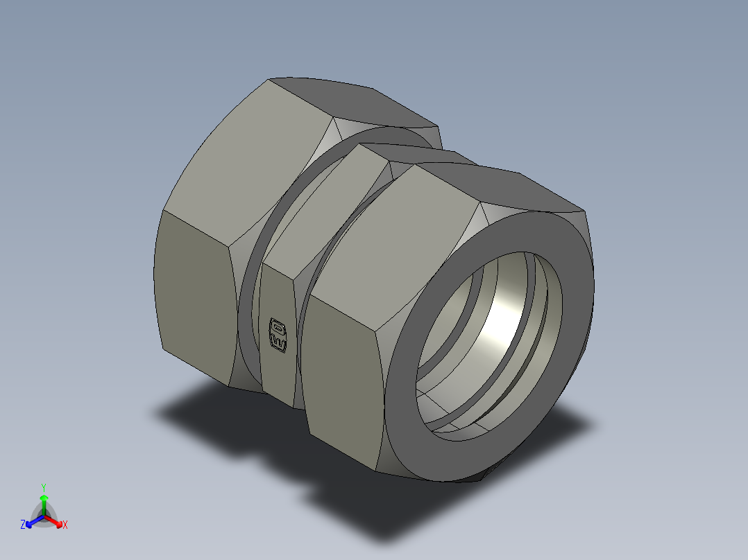 卡套式工业通用硬管接头EO Union G42LCF正等轴测图