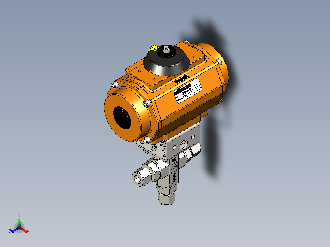 三通球阀带EL-O-Matic PE-60气动执行机构、弹簧复位