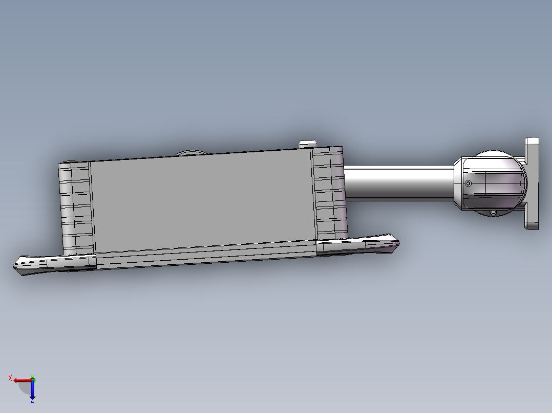 向上墙座+90度箱体连接器+控制箱俯视图