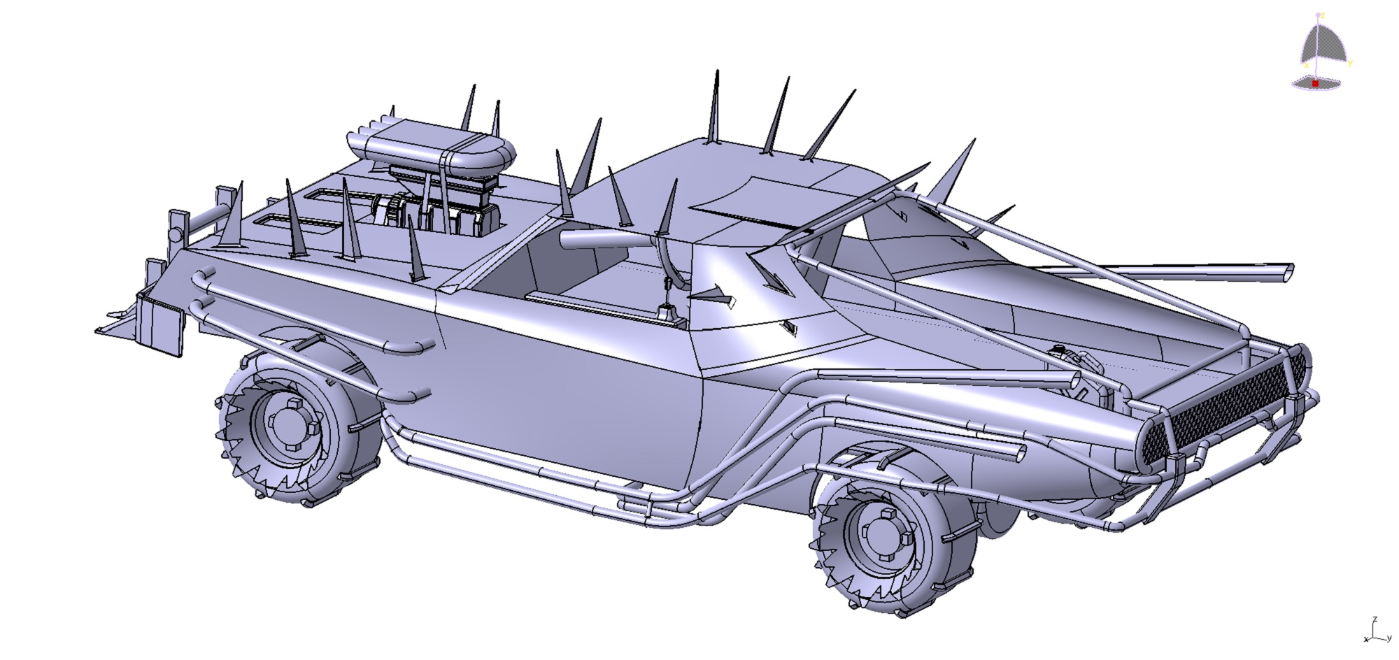 疯狂麦克斯越野车模型3D图纸 CATIA设计 附STP格式