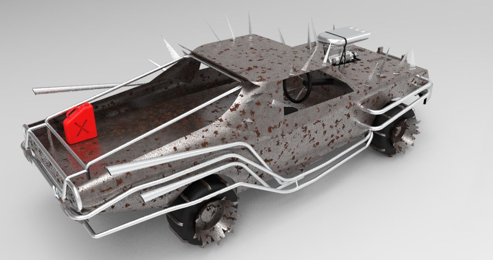疯狂麦克斯越野车模型3D图纸 CATIA设计 附STP格式