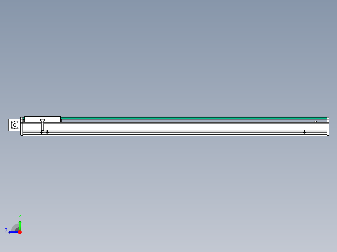 东锦同步带传动-直线滑台模组DH270B-C-L150-S1900-BL-P750W-C3右视图