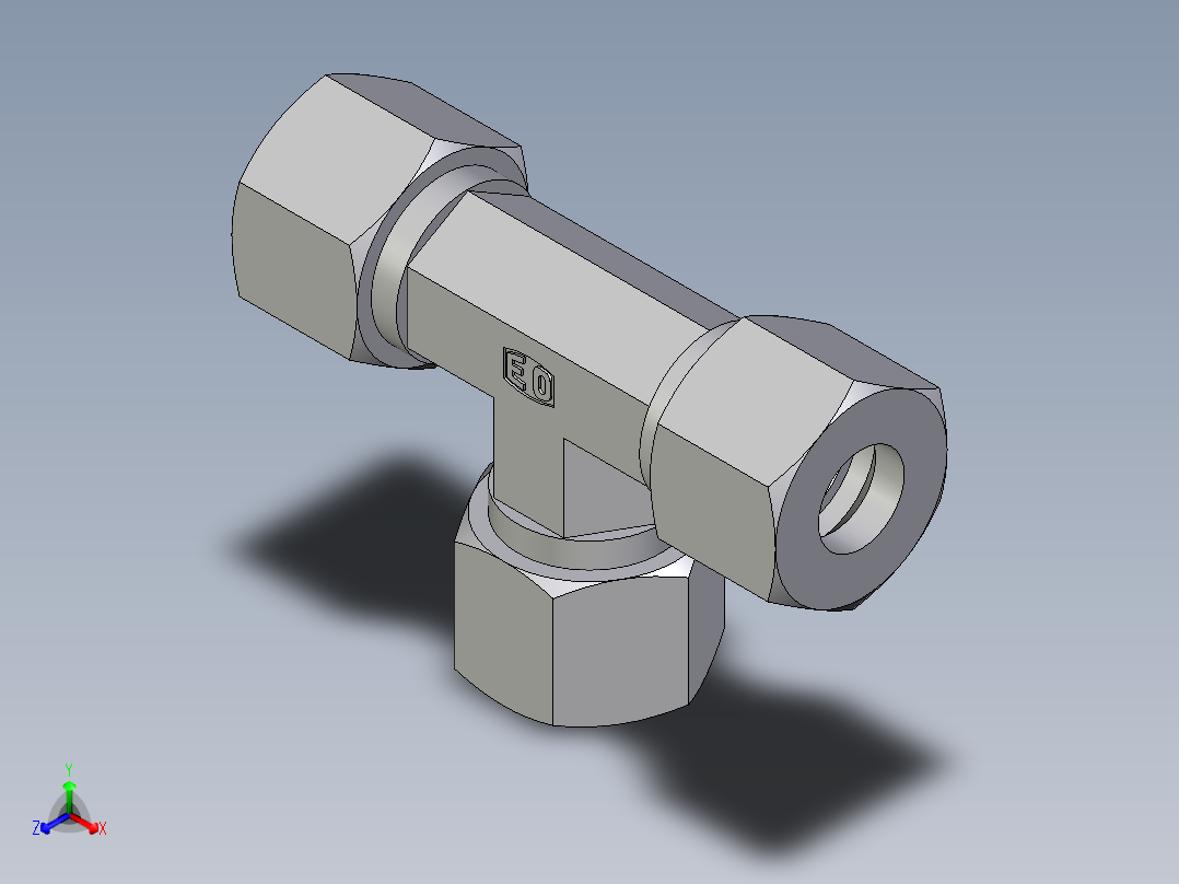 卡套式工业通用硬管接头EO_Union_tee_T12ZSCF