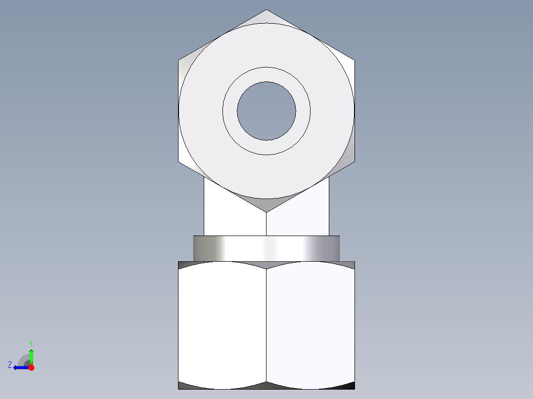 卡套式工业通用硬管接头EO_Union_tee_T12ZSCF右视图