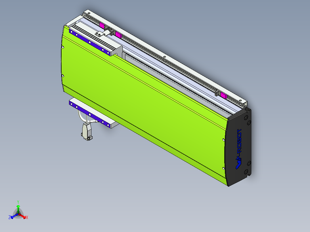 威洛博VL系列直线电机模组-VL22H2-S400正等轴测图