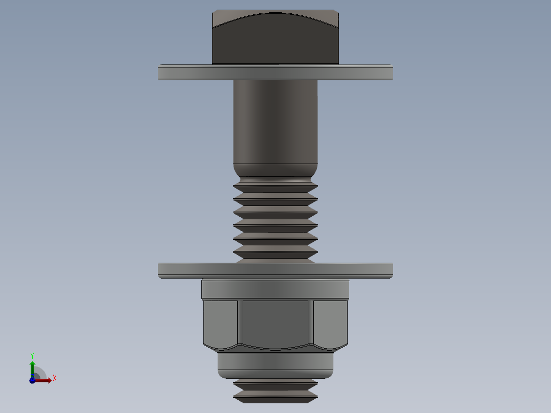 紧固件-0.5000 Square Head Bolt前视图