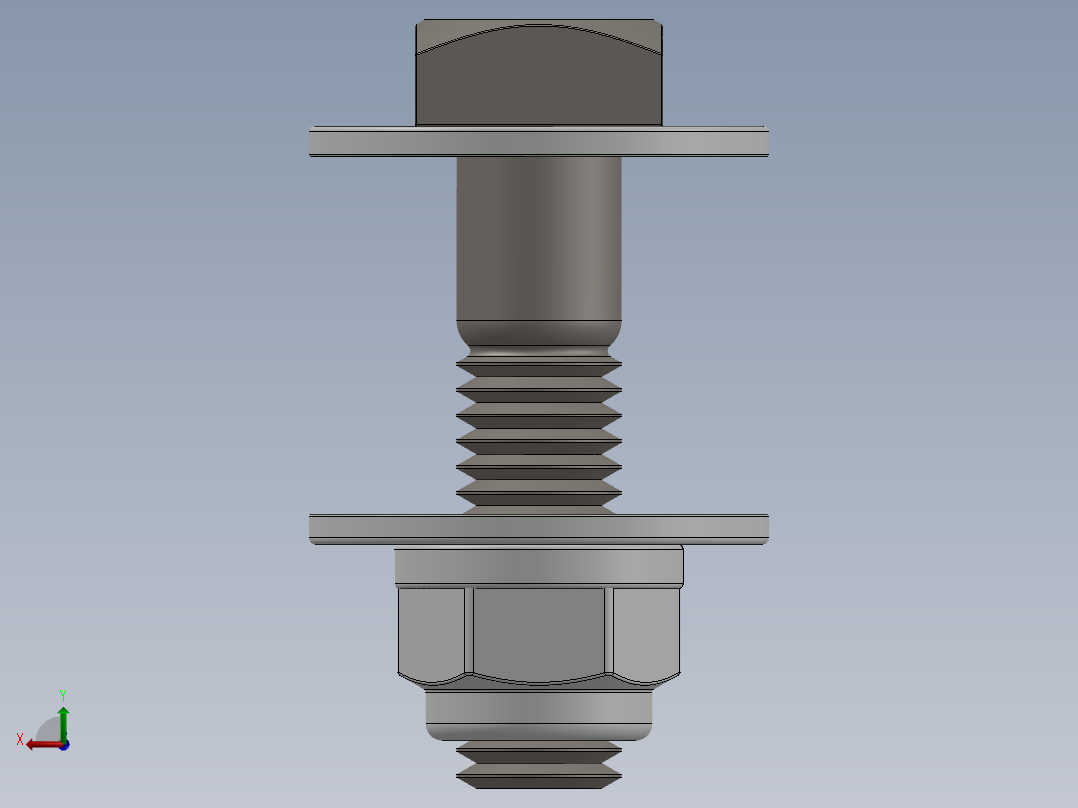 紧固件-0.5000 Square Head Bolt后视图