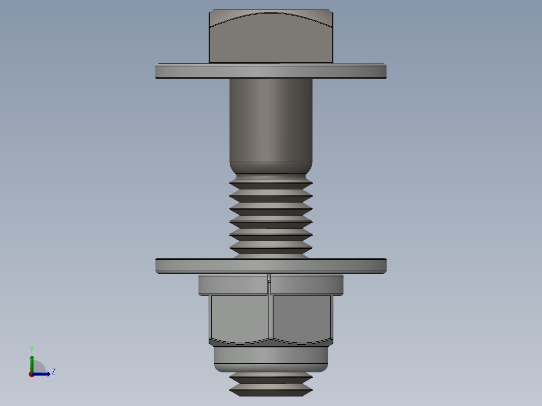 紧固件-0.5000 Square Head Bolt左视图