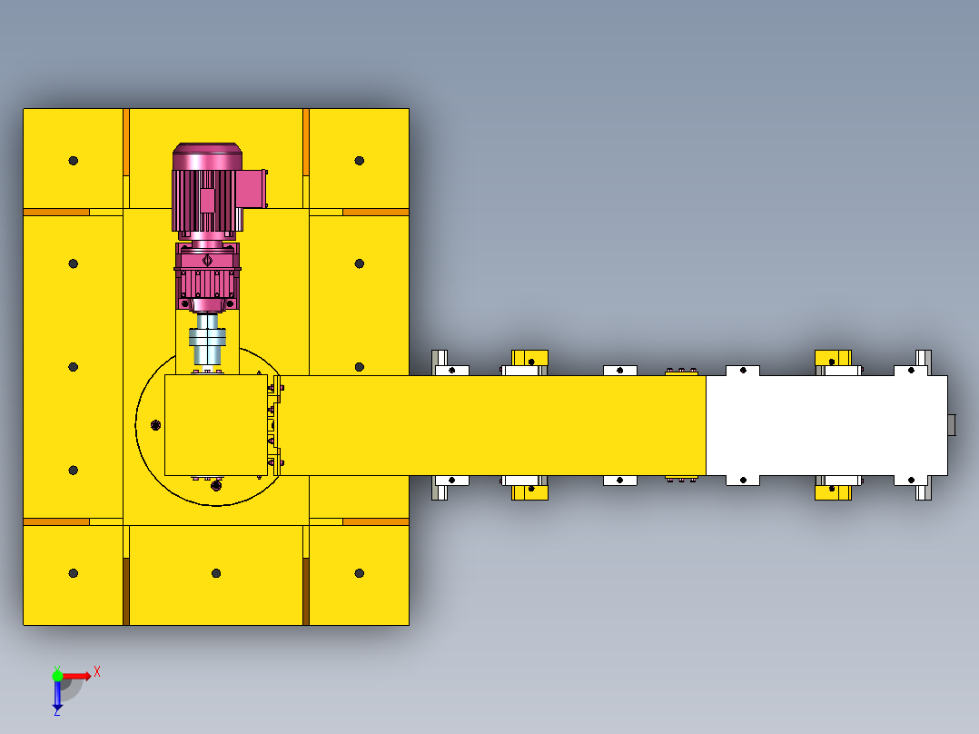 三维模型-平行手臂机械手俯视图