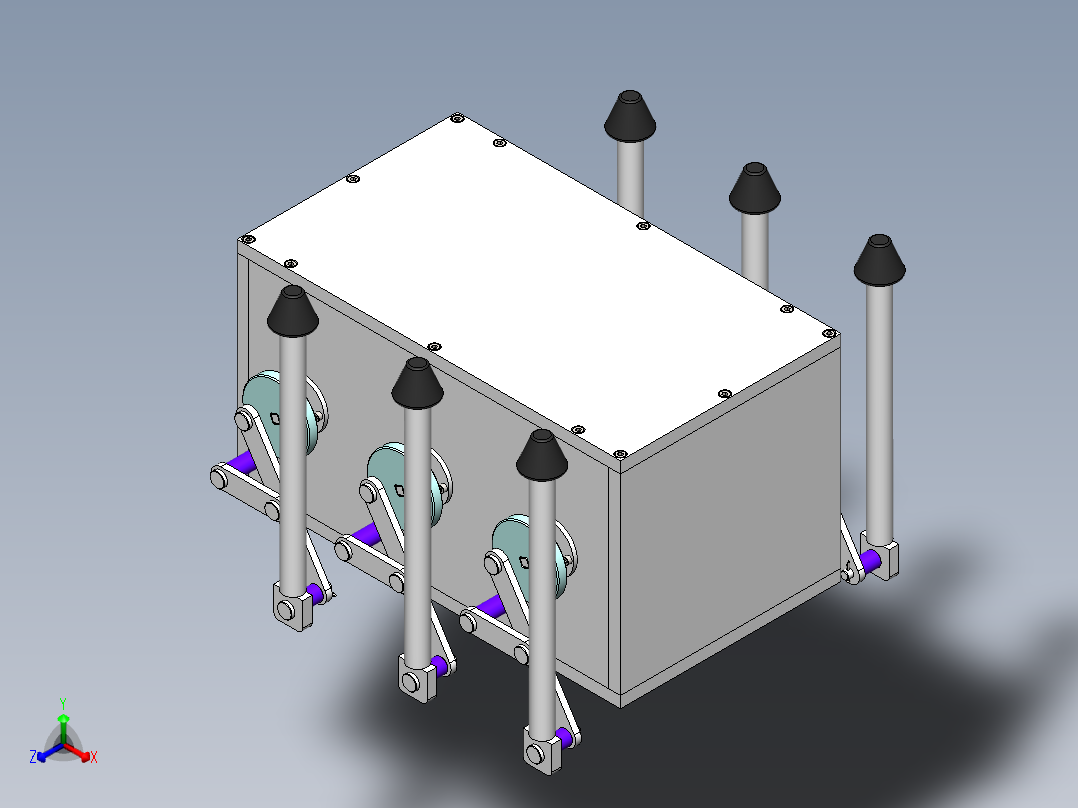 步行四边形机器人正等轴测图