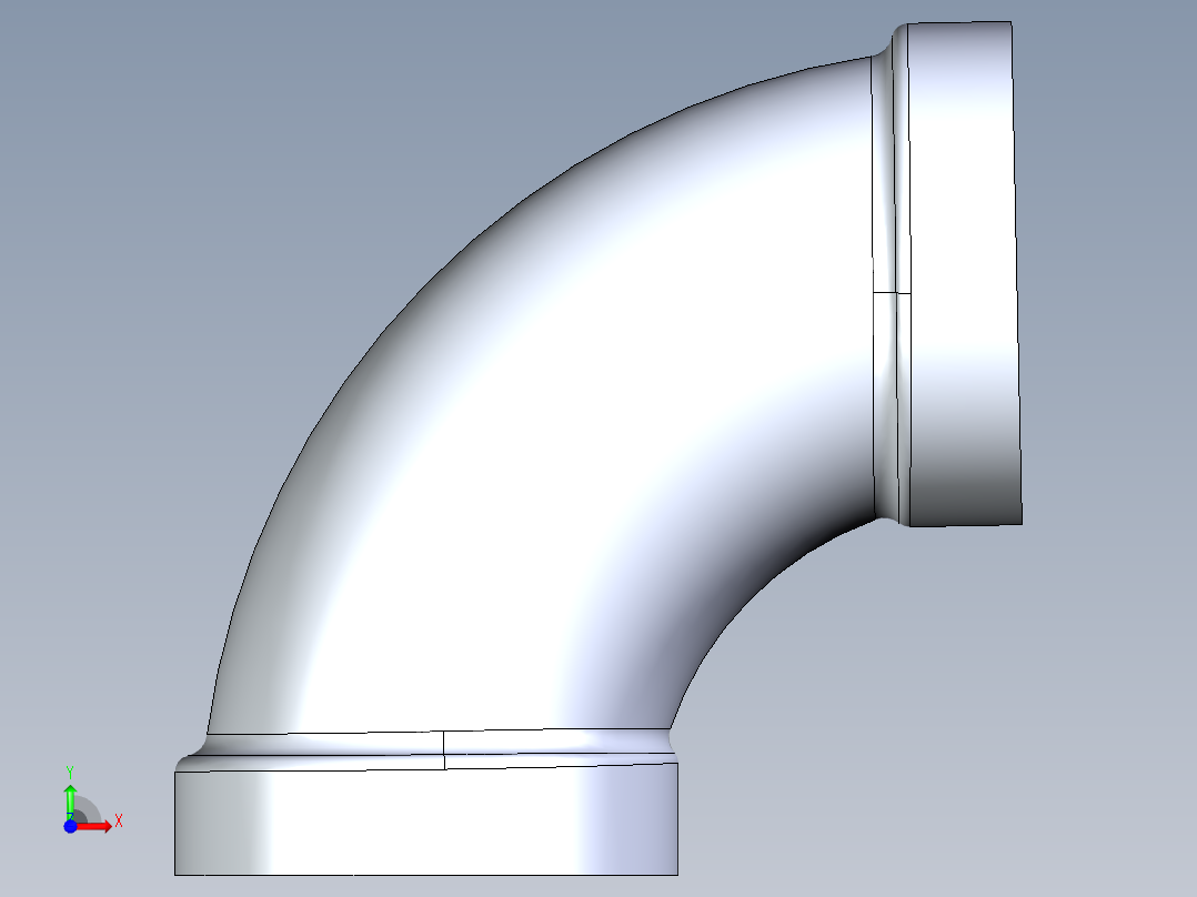 船舶管路系统S2_SeaDrainPLUS_1-4LongBend-SxS_37E162704_4in Sea Drain Plus - 91.2 Long Sweep - SxS前视图