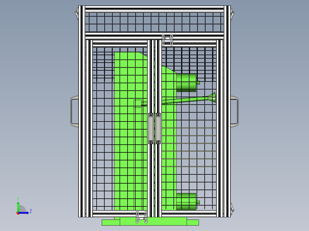 工业设备栅栏左视图