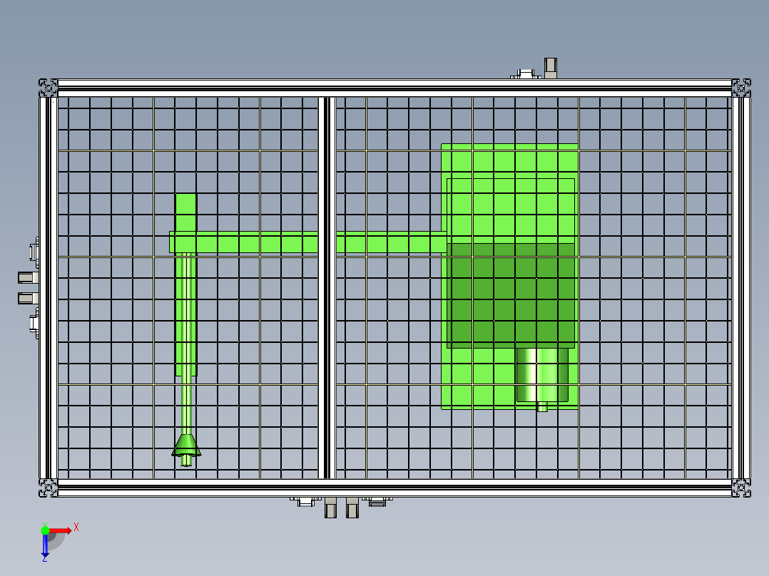 工业设备栅栏俯视图