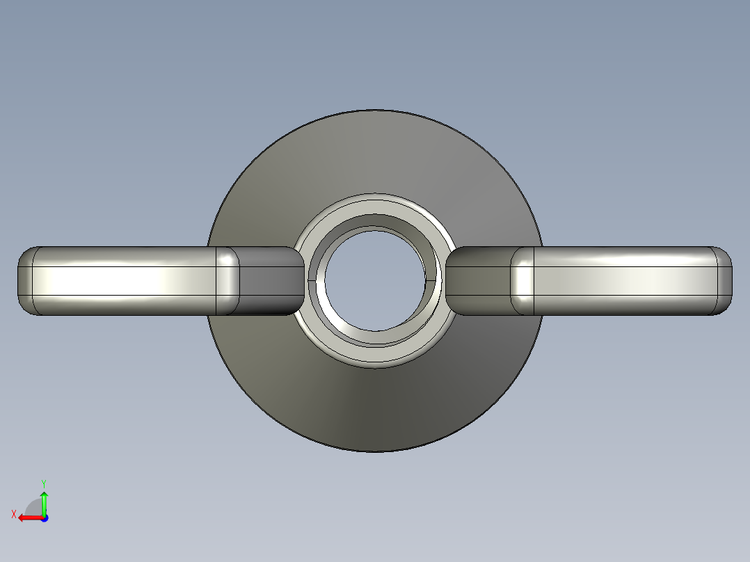 WING NUT 8-32 Thread size 27-64in Base Diameter.STEP后视图