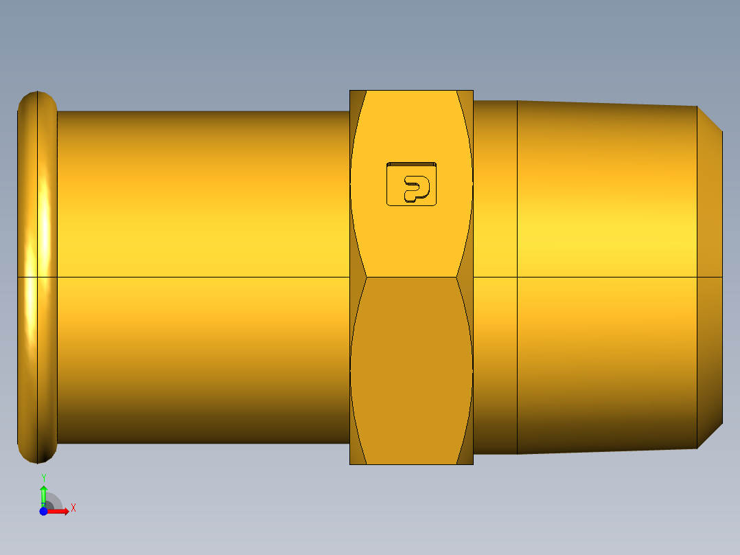倒齿式工业管接头Beaded Hose Barb to male pipe 68HB-16-12前视图