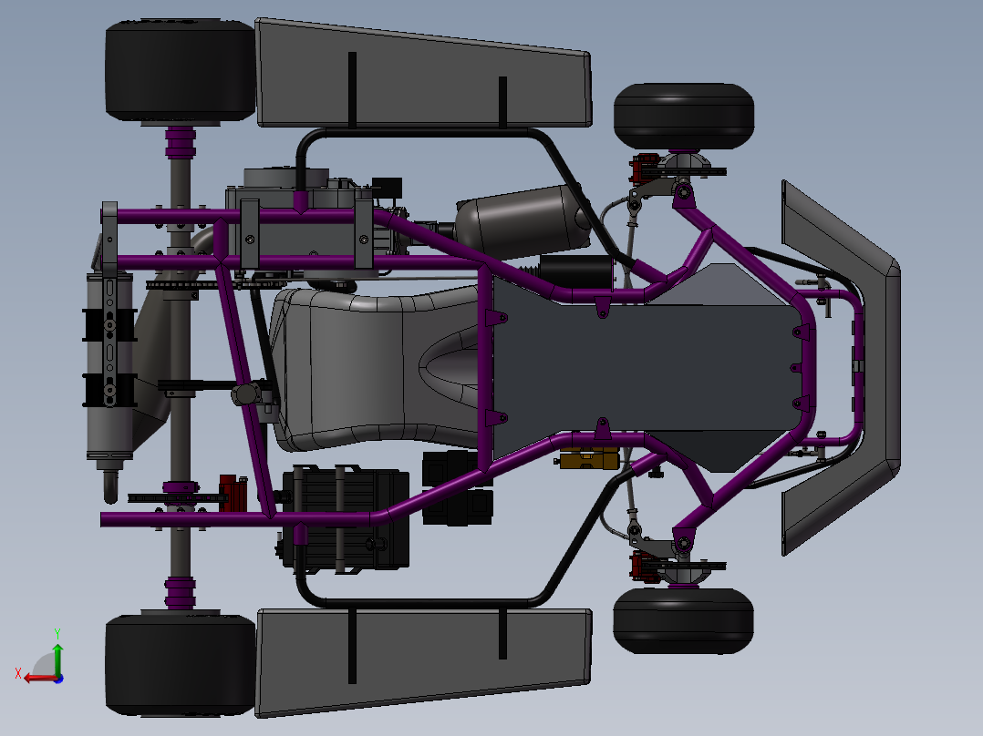 Go-Kart卡丁车后视图