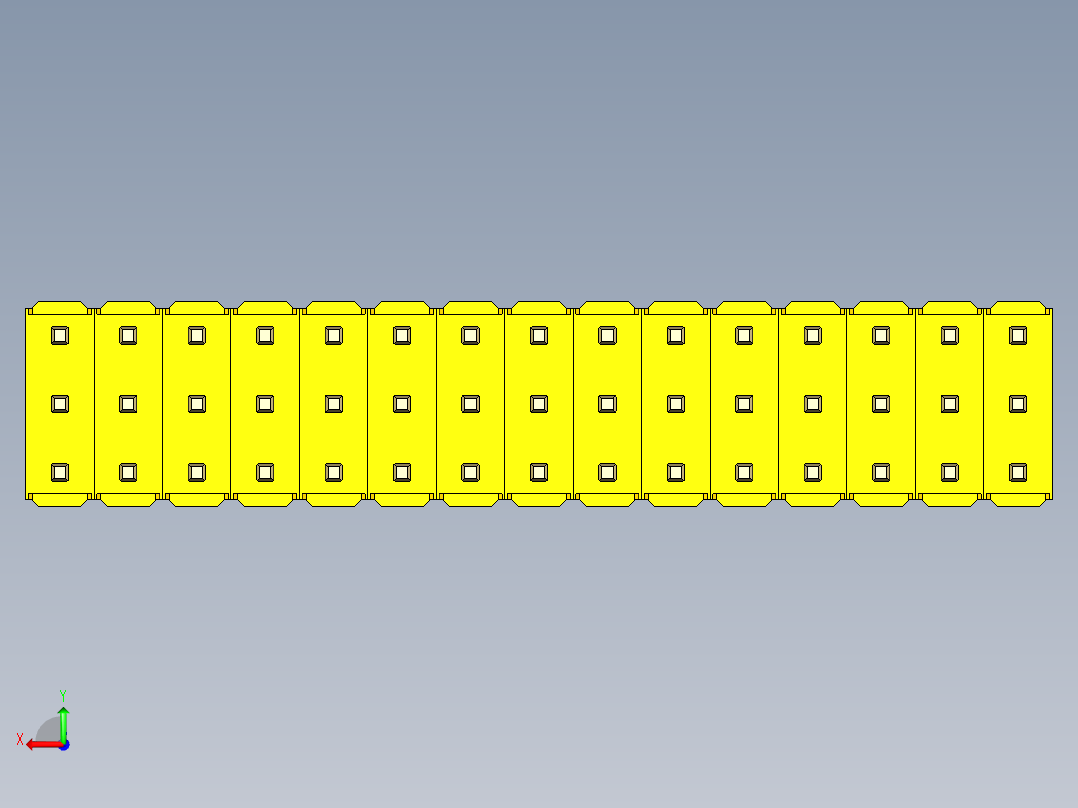 彩色公头100mil（2.54mm）系列-DS1021_yellow_3x15p_100mil_Type43_rev1.0后视图