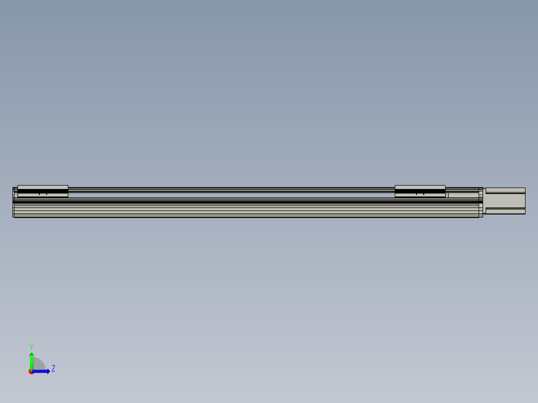 直线模组LHA17-S1100-M设计图纸左视图