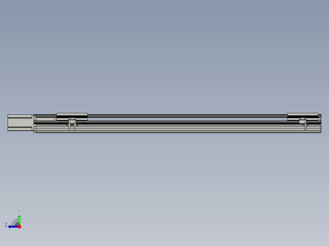直线模组LHA17-S1100-M设计图纸右视图