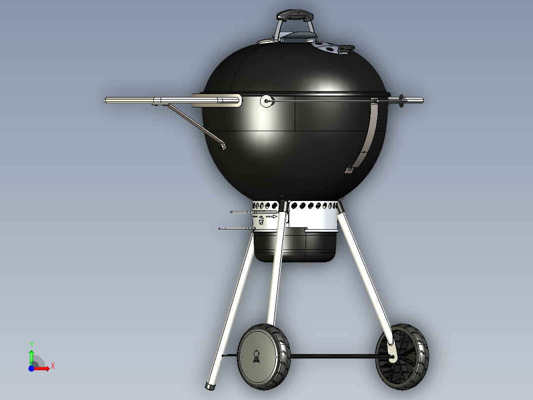 球形烧烤炉前视图