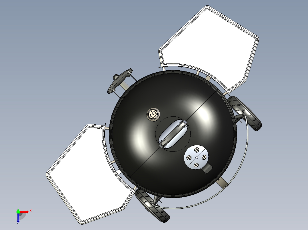 球形烧烤炉俯视图