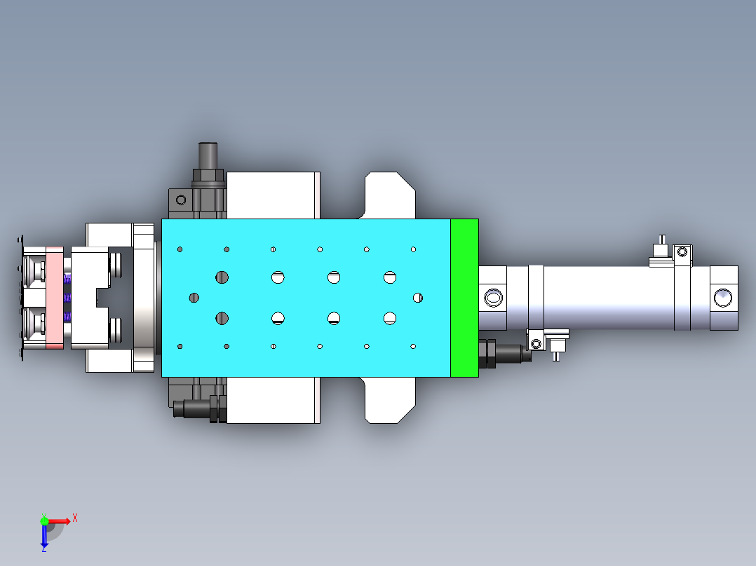 下料旋转组件俯视图