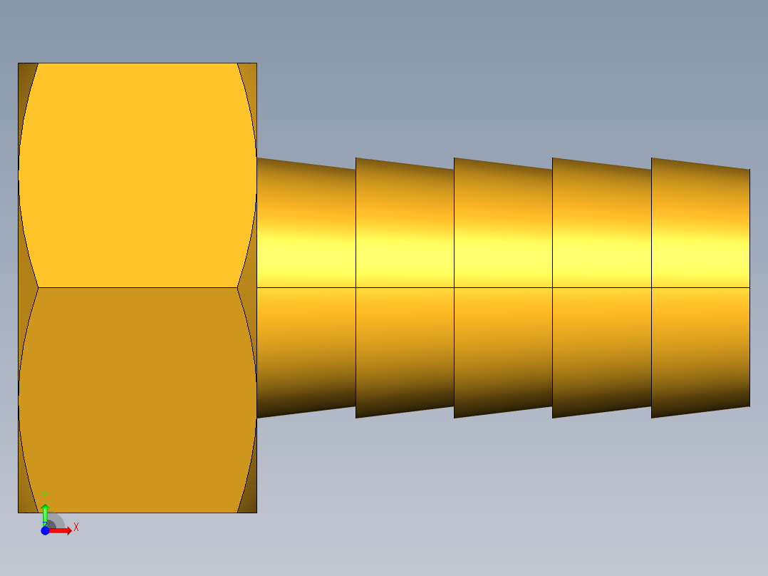水管接头Swivel Connector Female Garden Hose to Hose Barb 90GH-12-10前视图