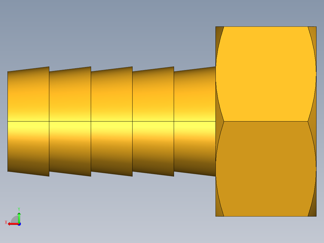 水管接头Swivel Connector Female Garden Hose to Hose Barb 90GH-12-10后视图