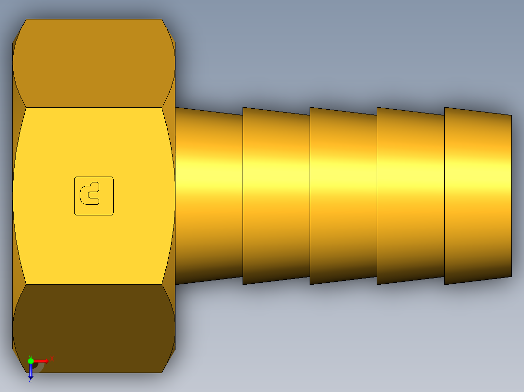 水管接头Swivel Connector Female Garden Hose to Hose Barb 90GH-12-10俯视图