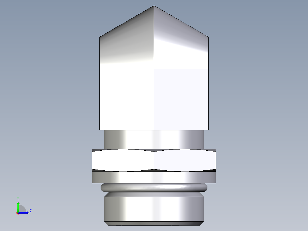 卡套式工业通用硬管接头EO_Adjustable_Locknut_elbow_WEE28LMOROMDCF左视图