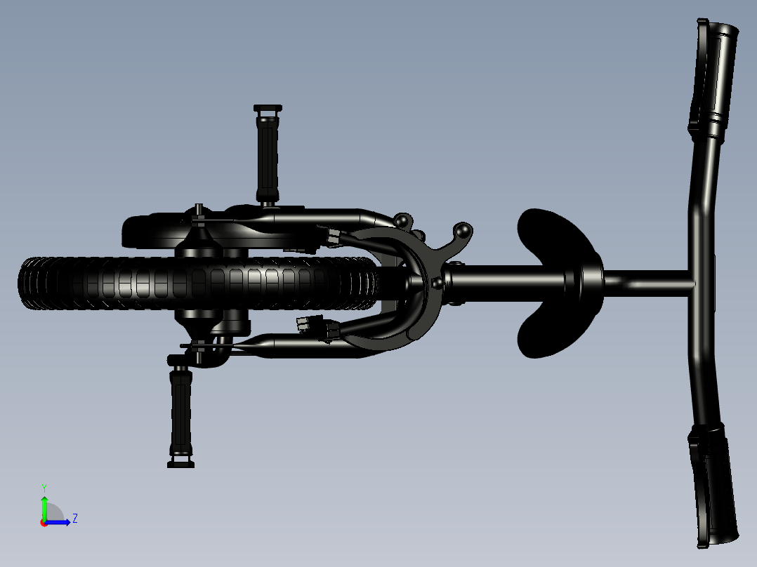 70---儿童自行车模型图设计sw2017三维图纸模型设计图纸左视图
