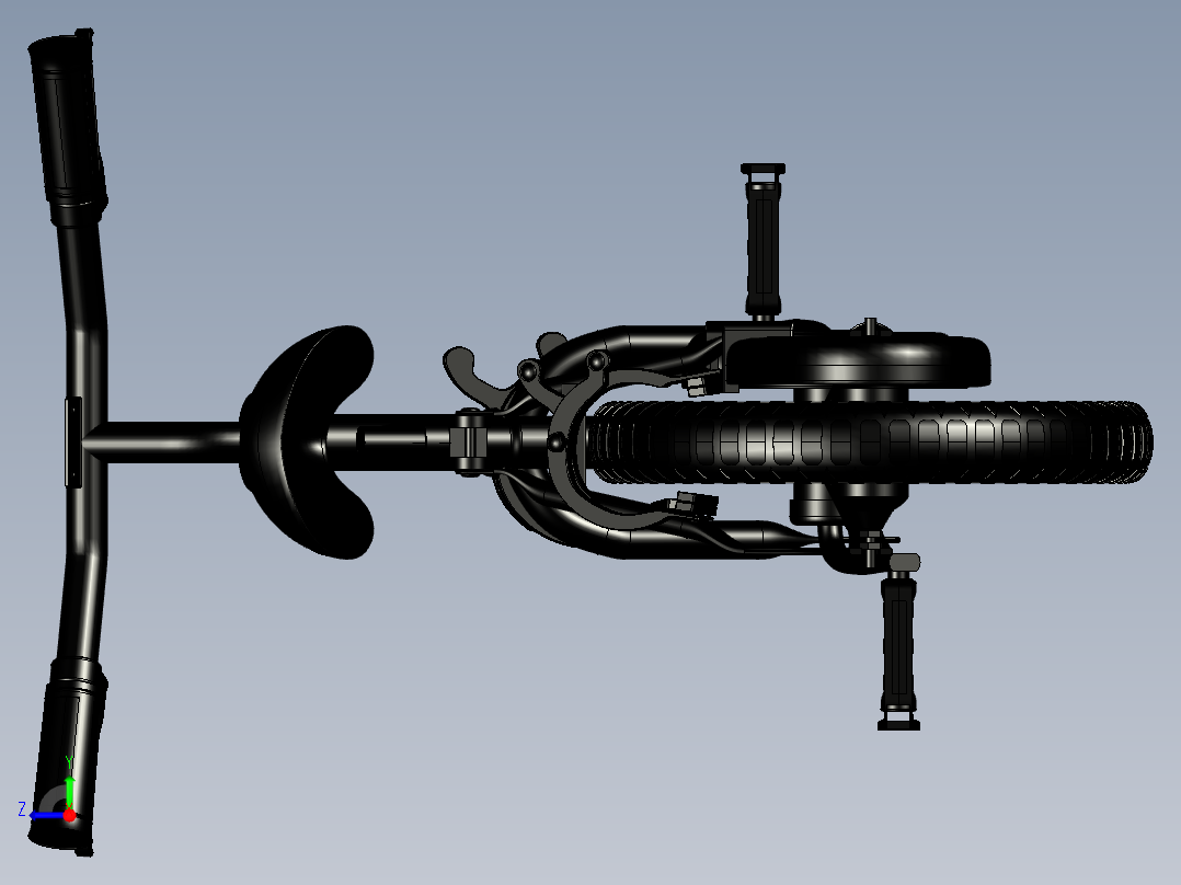 70---儿童自行车模型图设计sw2017三维图纸模型设计图纸右视图