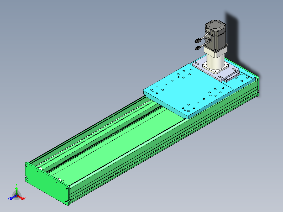 东锦齿条传动DH270G-L167-S700-BU-减速机+750W正等轴测图