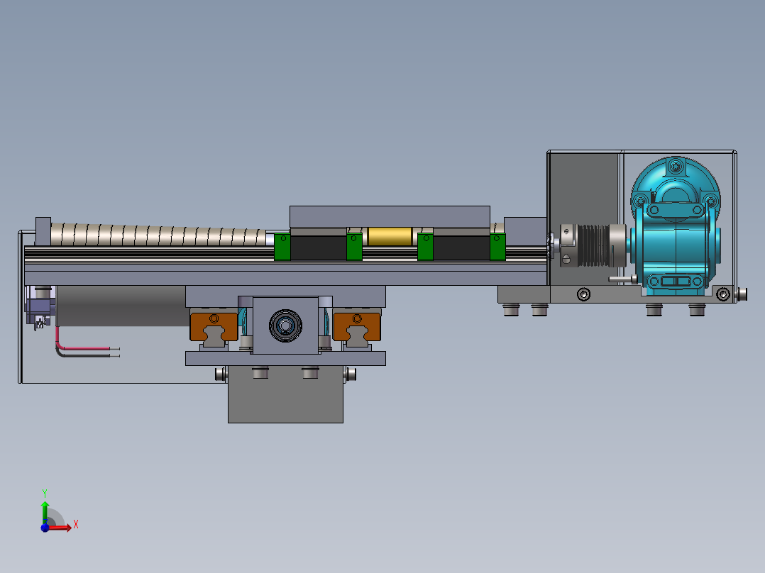 X,Y轴数控操作台设计模型前视图