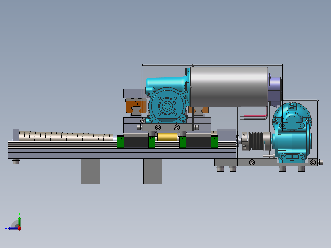 X,Y轴数控操作台设计模型右视图