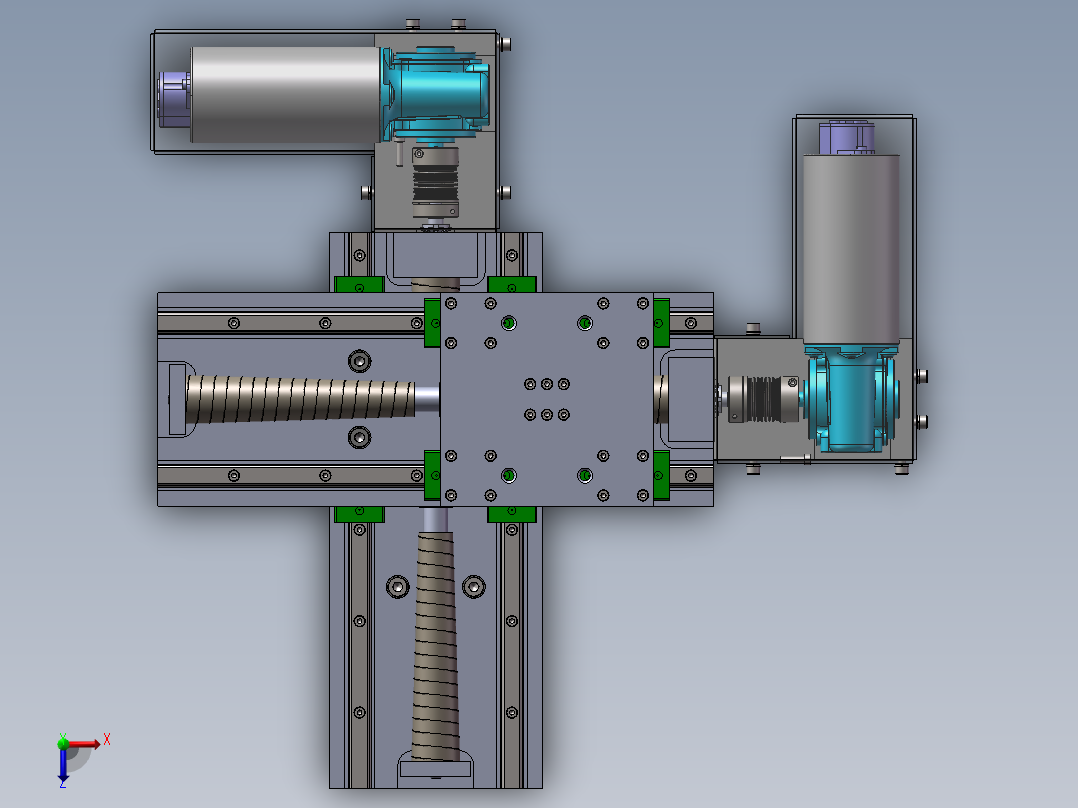X,Y轴数控操作台设计模型俯视图