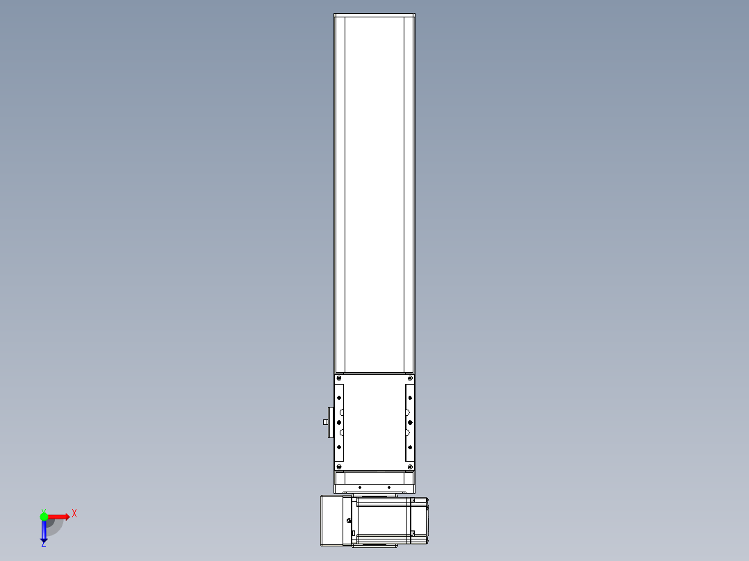 同步带全封闭直线模组TPA-HCB-105D-90-L400-LU-C-P20-N3俯视图