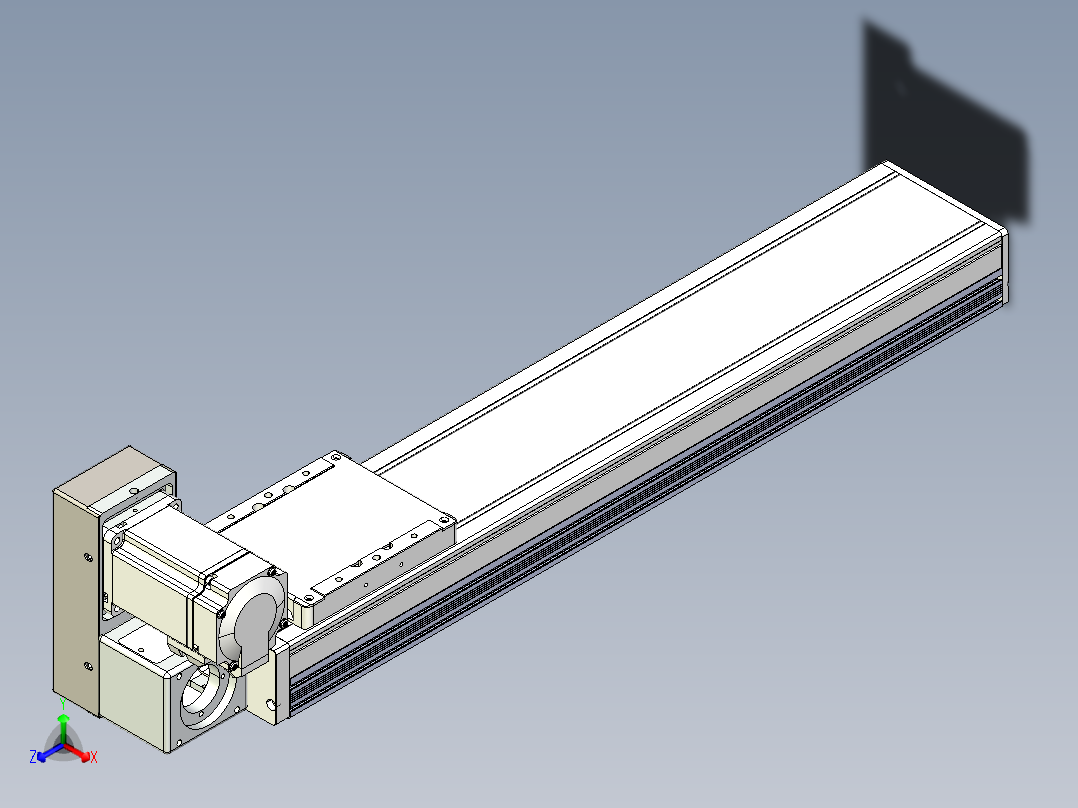 同步带全封闭直线模组TPA-HCB-105D-90-L400-LU-C-P20-N3正等轴测图