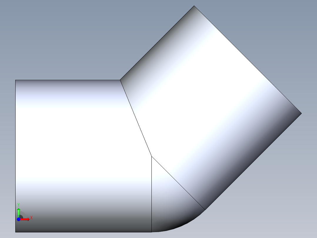 聚氯乙烯配件08-Sch80_45Elbow_SxS_817-003 _0.375in前视图