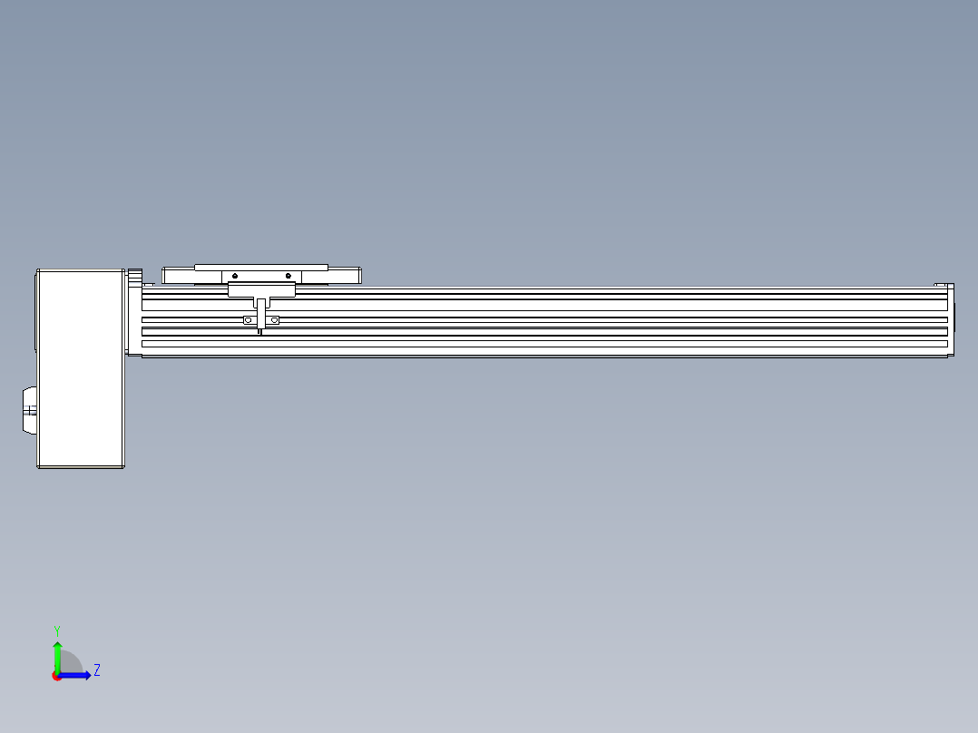 同步带全封闭直线模组TPA-HCB-110D-90-L400-RP-Y-P40-N3左视图