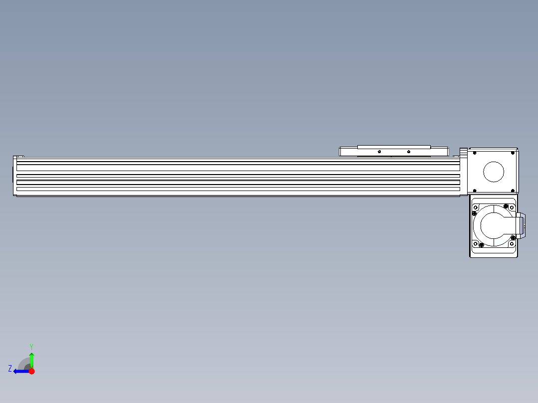 同步带全封闭直线模组TPA-HCB-110D-90-L400-RP-Y-P40-N3右视图